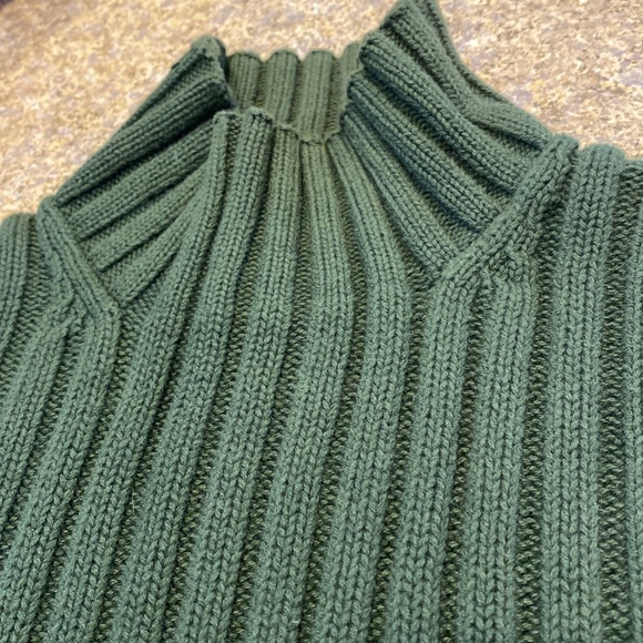 Express Knit Sweater 100% Cotton Dark Green Medium - Picture 5 of 12